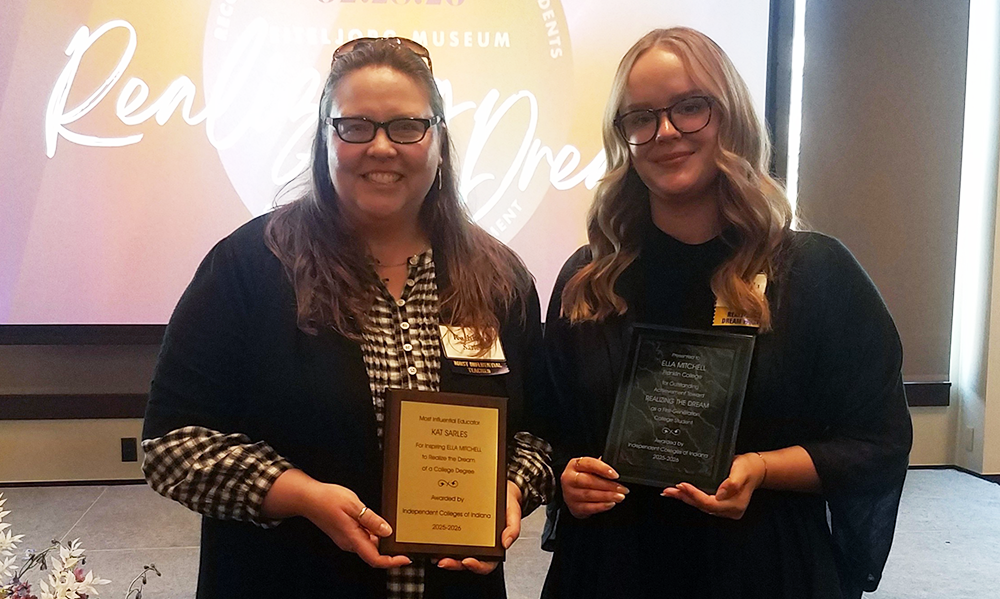 Ella Mitchell awarded the “Realizing the Dream” scholarship from the Independent Colleges of Indiana.